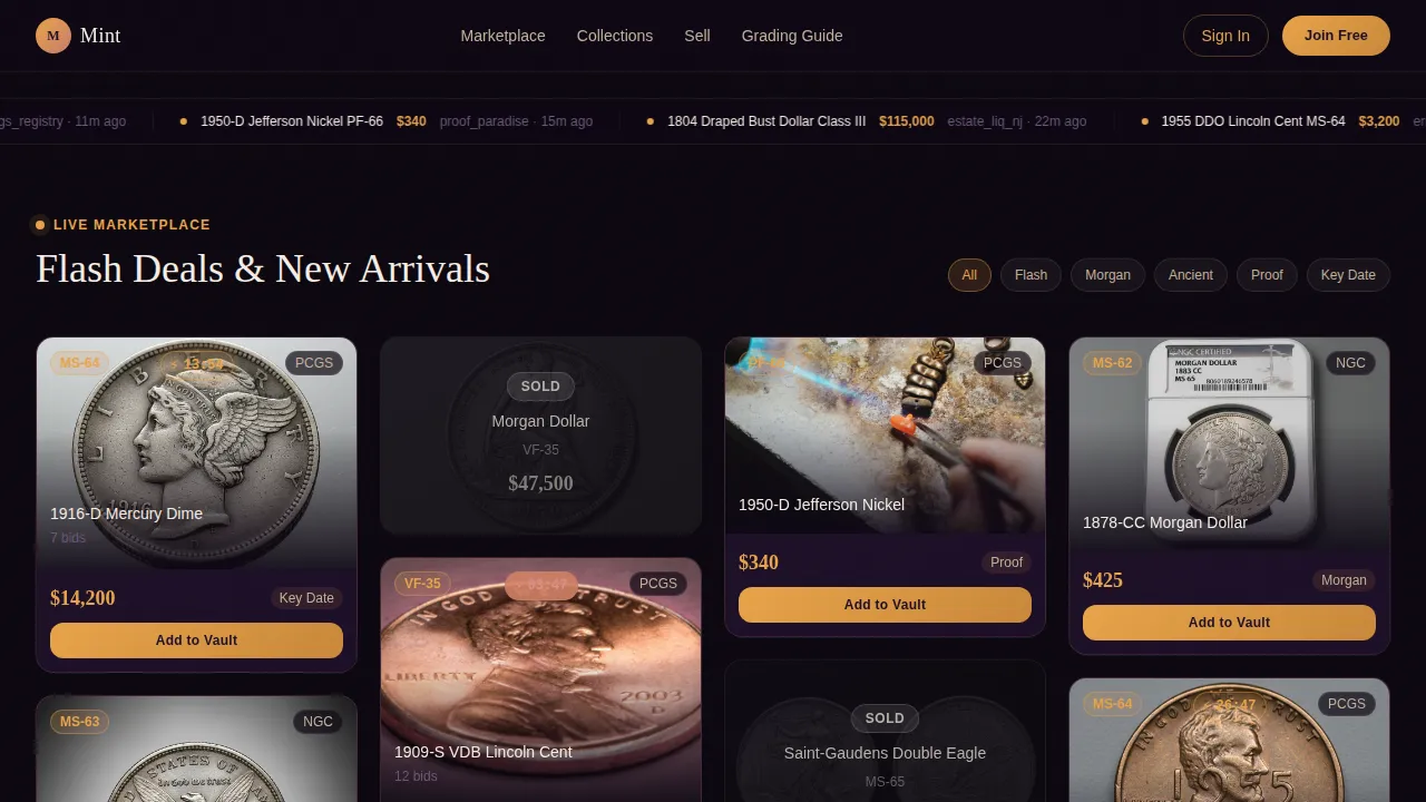 Coin & Numismatics Professional Website Template