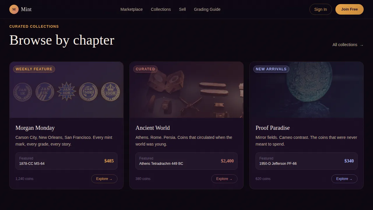 Coin & Numismatics Professional Website Template