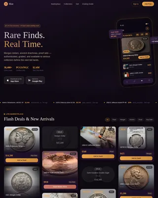 Coin & Numismatics Professional Website Template