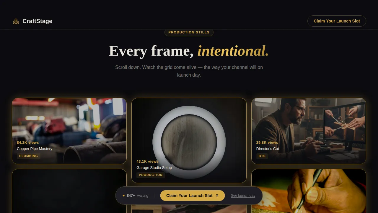 Content Creator Pre-Launch Website Template