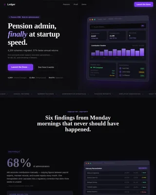 Ledger — Pension Admin Landing Page Template