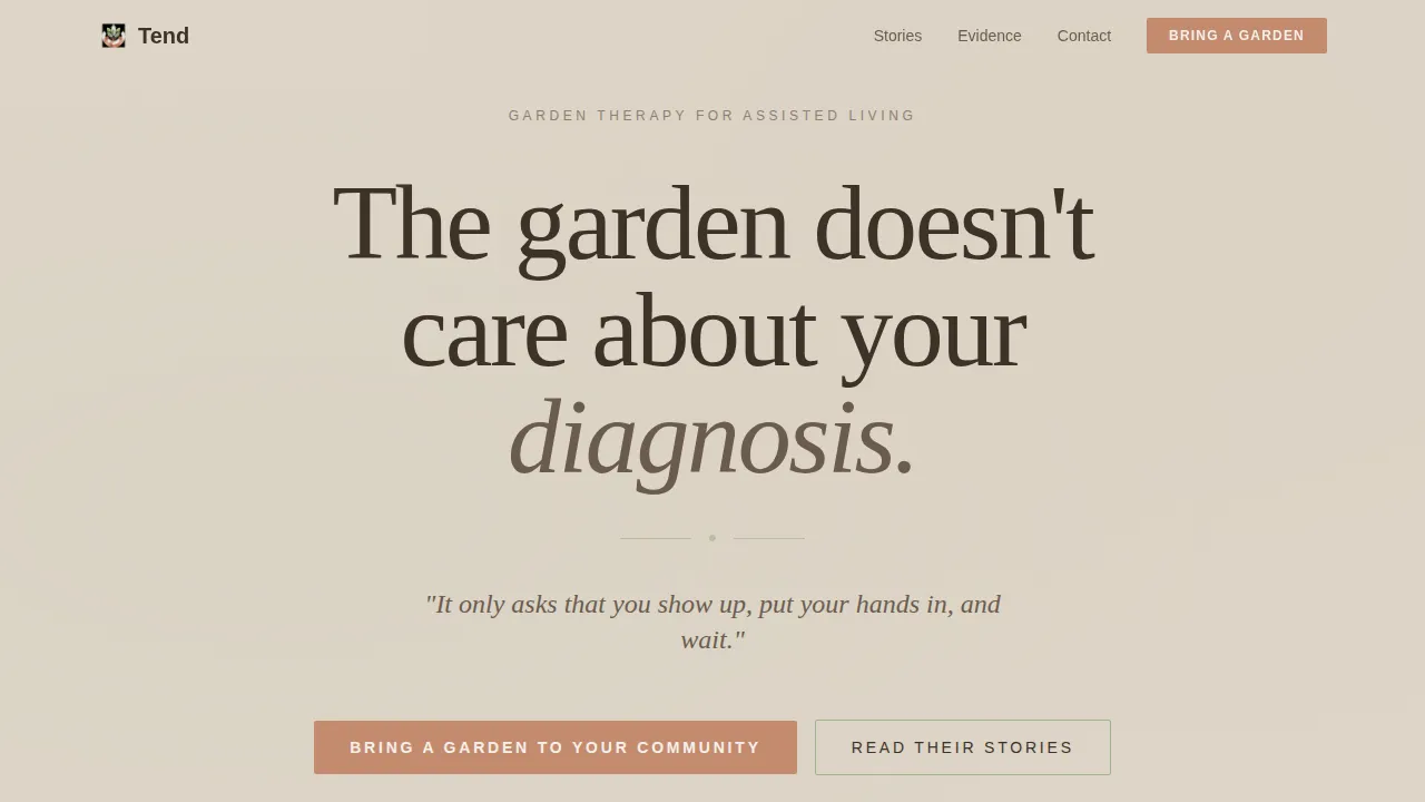 Bloom — Therapeutic Garden Wellness Landing Page Template