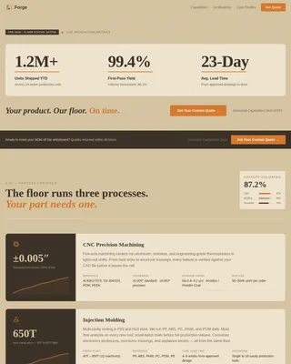 Manufacturing Company Portfolio Website Template
