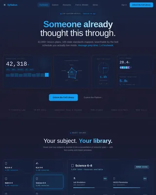 Library — Unlock Learning Resources Landing Page Template