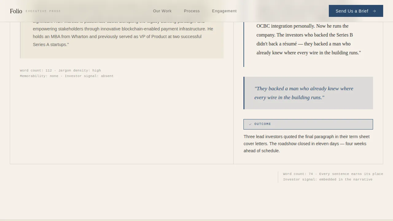 Executive & C-Suite Career Portfolio Website Template