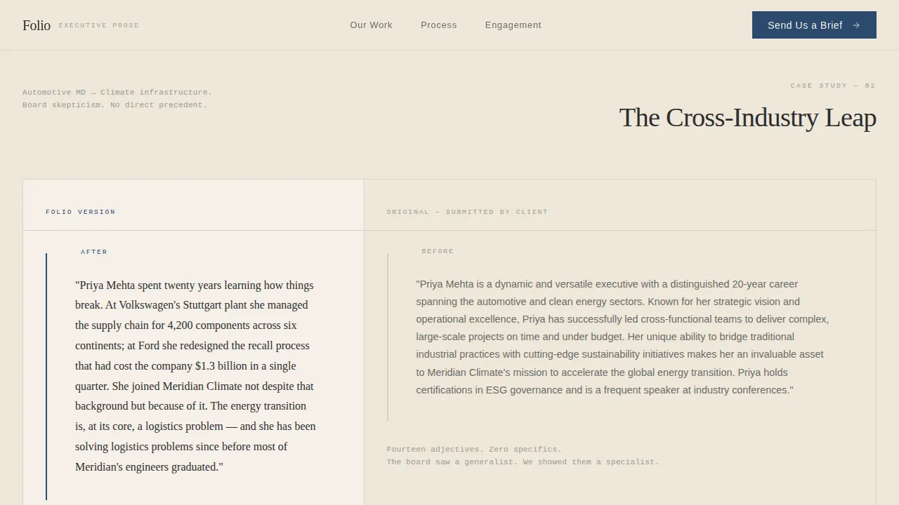 Executive & C-Suite Career Portfolio Website Template
