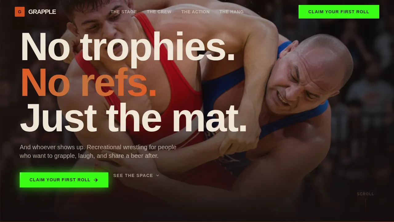 Immersive Wrestling Experience Landing Page Template
