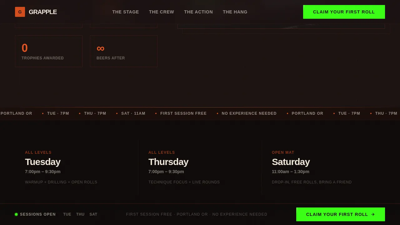 Immersive Wrestling Experience Landing Page Template