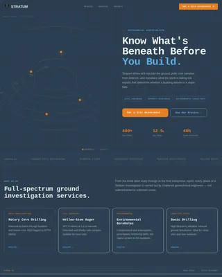 Bedrock — Comprehensive Geological Assessment Landing Page Template