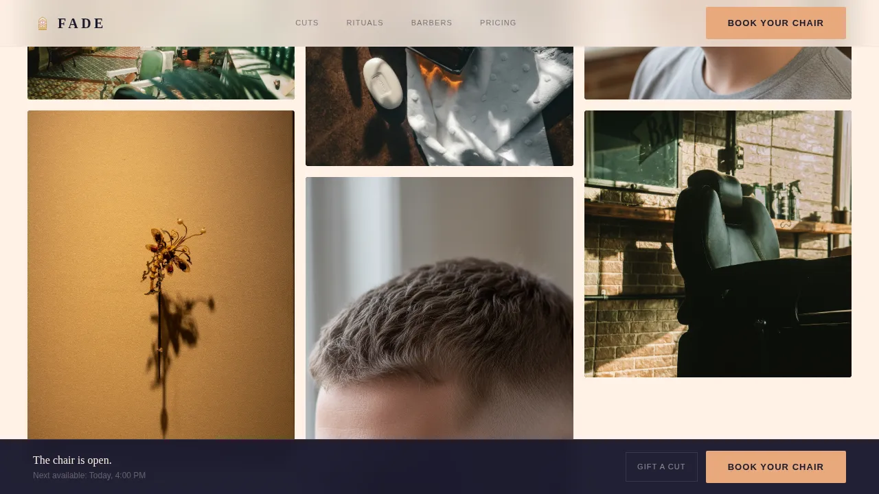 Luxe Minimal Men's Hair Salon Landing Page Template