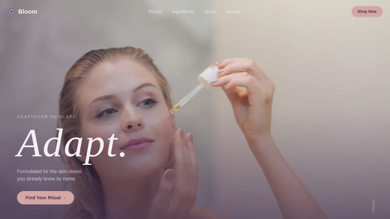 Adaptogenic Skincare Gallery Landing Page Template