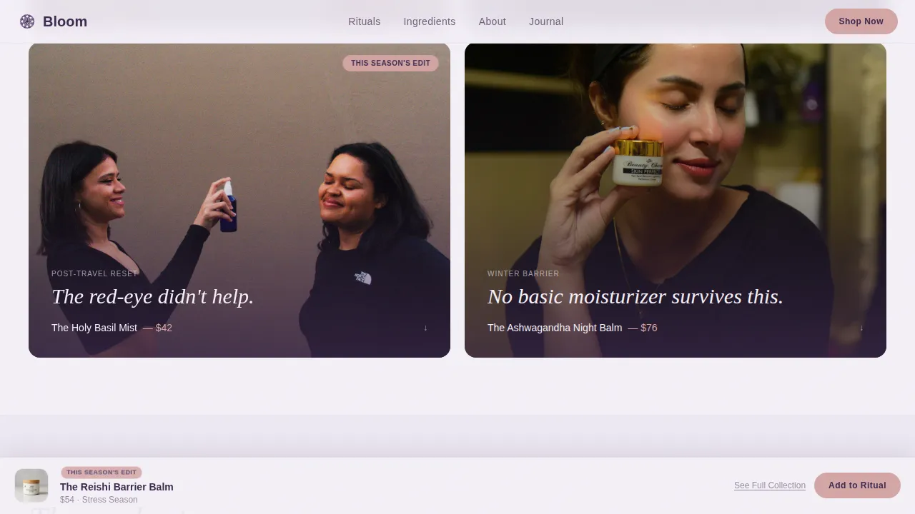 Adaptogenic Skincare Gallery Landing Page Template