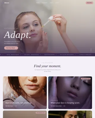 Adaptogenic Skincare Gallery Landing Page Template