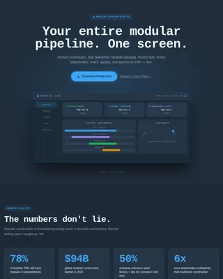 Instant Modular Building Landing Page Template
