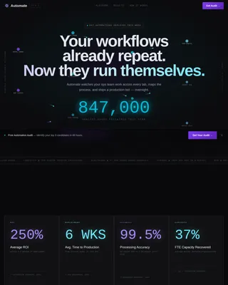 Automate - AI-Powered RPA Workflow Automation Landing Page Template