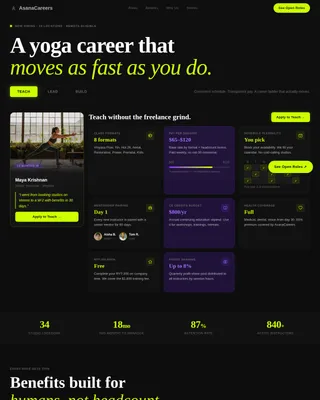 Asana — Immersive Wellness Instructor Landing Page Template
