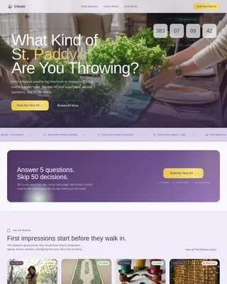 Celebrate — Vibrant Party Rental Landing Page Template