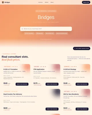 Bridge — Modernized Immigrant Advisory Landing Page Template