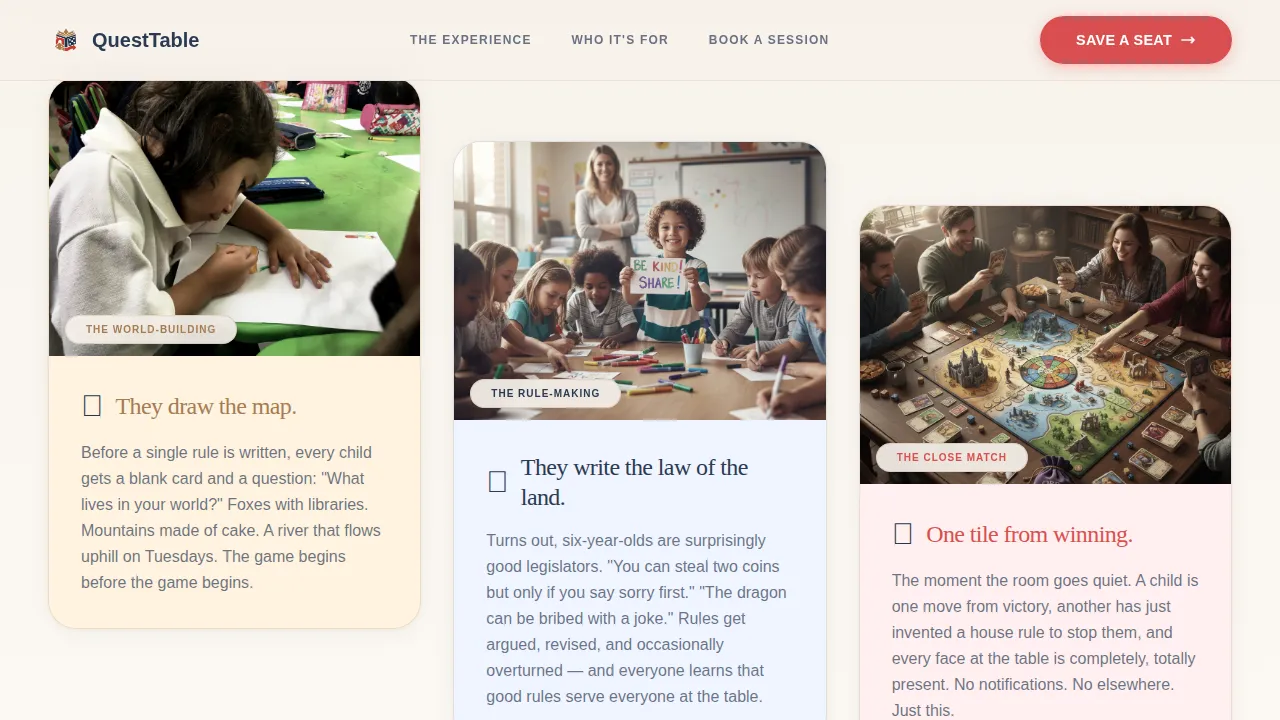 Adventure — Creative Tabletop Gaming Landing Page Template