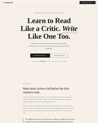 Annotate — Immersive Literary Analysis Landing Page Template