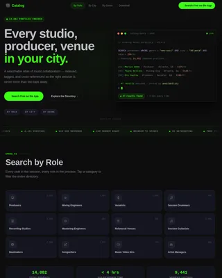 Harmony — Discover Music Collaborators Landing Page Template