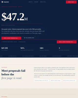 Awarded — Strategic Grant Writing Landing Page Template