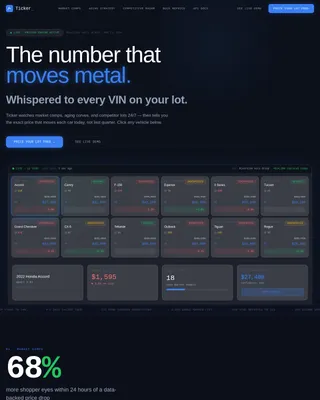 Intelligent Automotive Valuation Landing Page Template