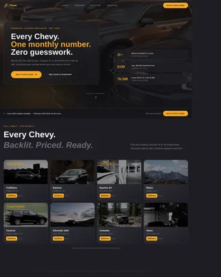 Drive — Premium Chevrolet Leasing Landing Page Template