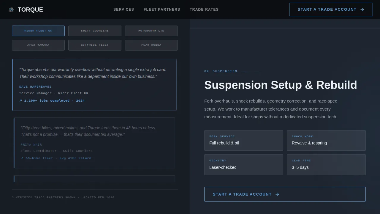 Accelerate — Premium Motorcycle Repair Landing Page Template