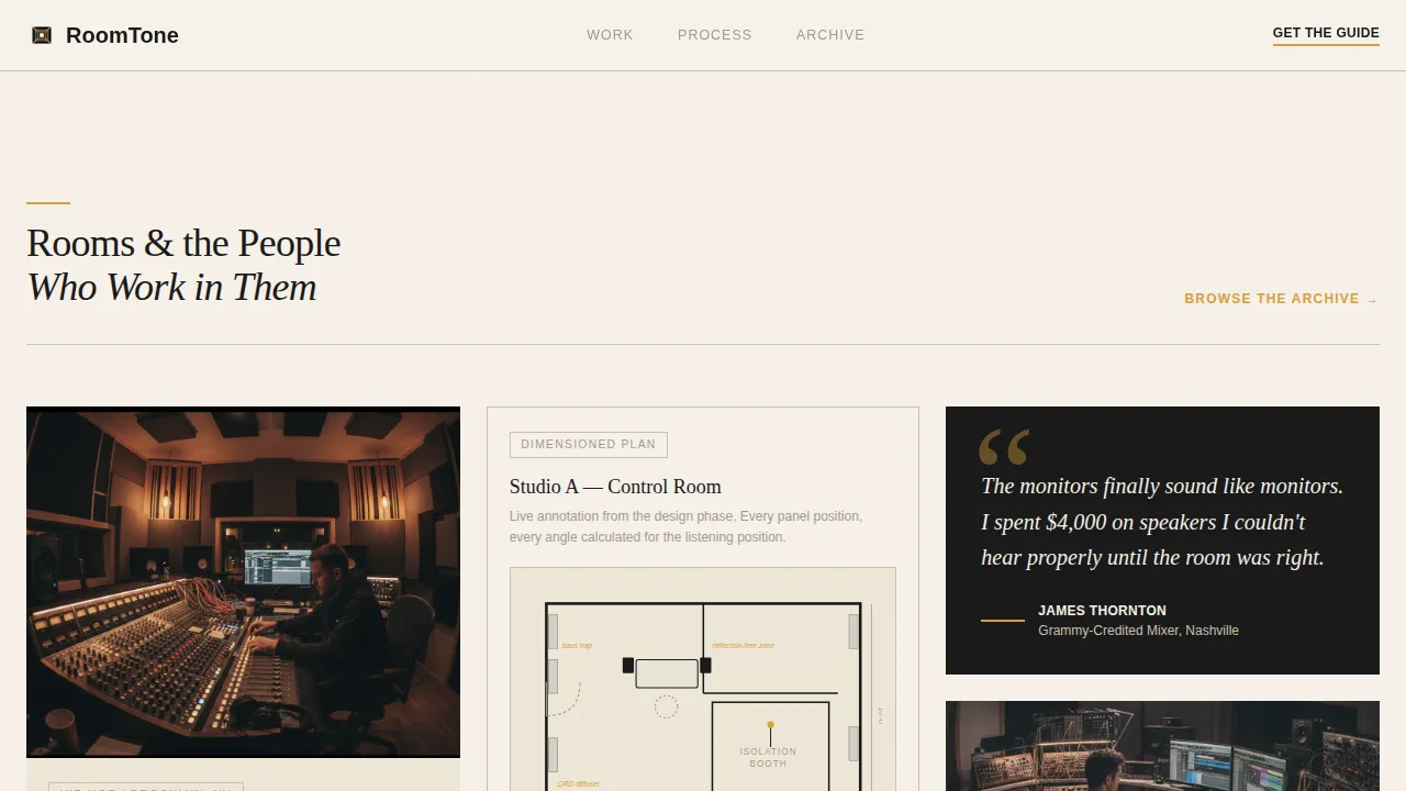 Acoustic & Specialty Design Blog Website Template