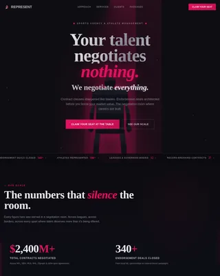 Champion — Premium Sports Agent Landing Page Template