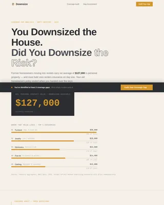 Downsize - Precision Coverage Audit Landing Page Template
