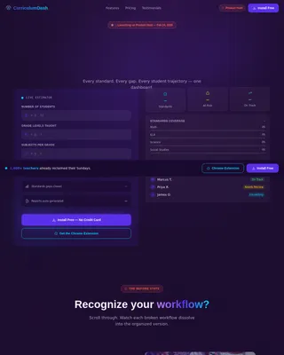 Curriculumdash — Intelligent Standards Tracking Landing Page Template
