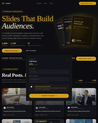 Carousel - Festival Energy LinkedIn Carousel Landing Page Template