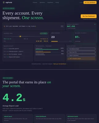 Agportal — Dynamic Agriculture Software Landing Page Template