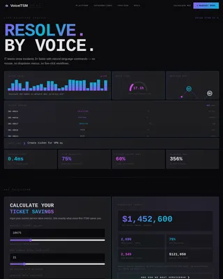 Invoke - Voice-Activated ITSM Resolution Landing Page Template