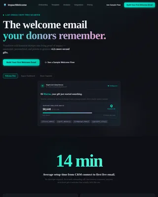 Impact — Nonprofit Donor Dashboard Landing Page Template