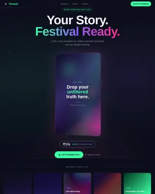 Narrative — Immersive Storytelling Platform Landing Page Template