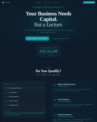 Ignite — Rapid SME Financing Landing Page Template