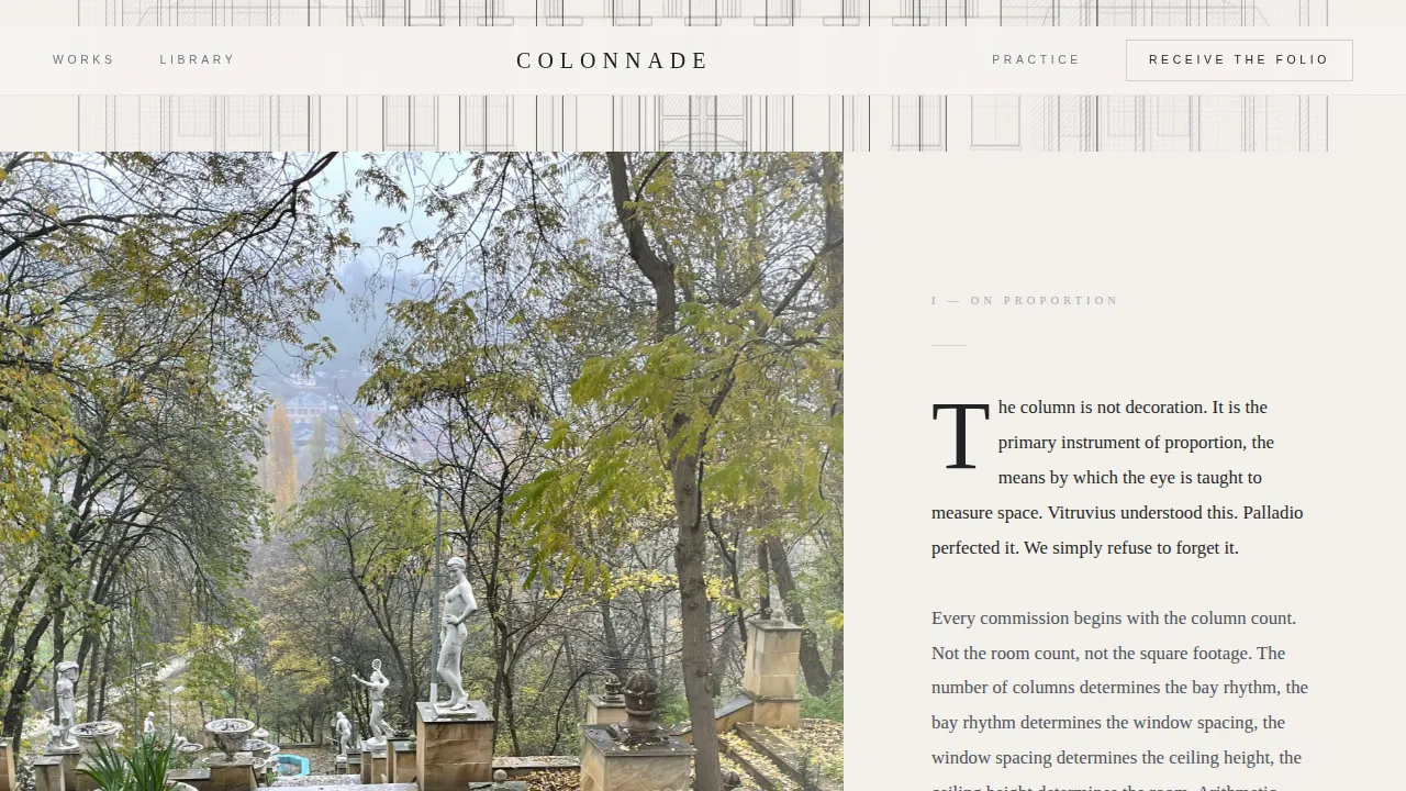 Neo-Classical Architecture Blog Website Template