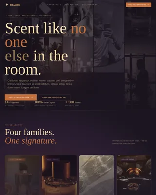 Atelier Fragrance Discovery | Free Website Template | Rocket
