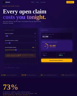 Adjuster - Smart Claims Management Landing Page Template