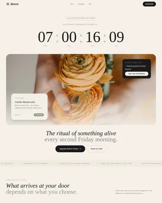Bloom - Seasonal Flower Subscription Landing Page Template