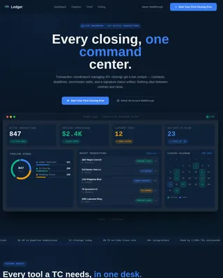 Ledger — Smart Property Management Landing Page Template