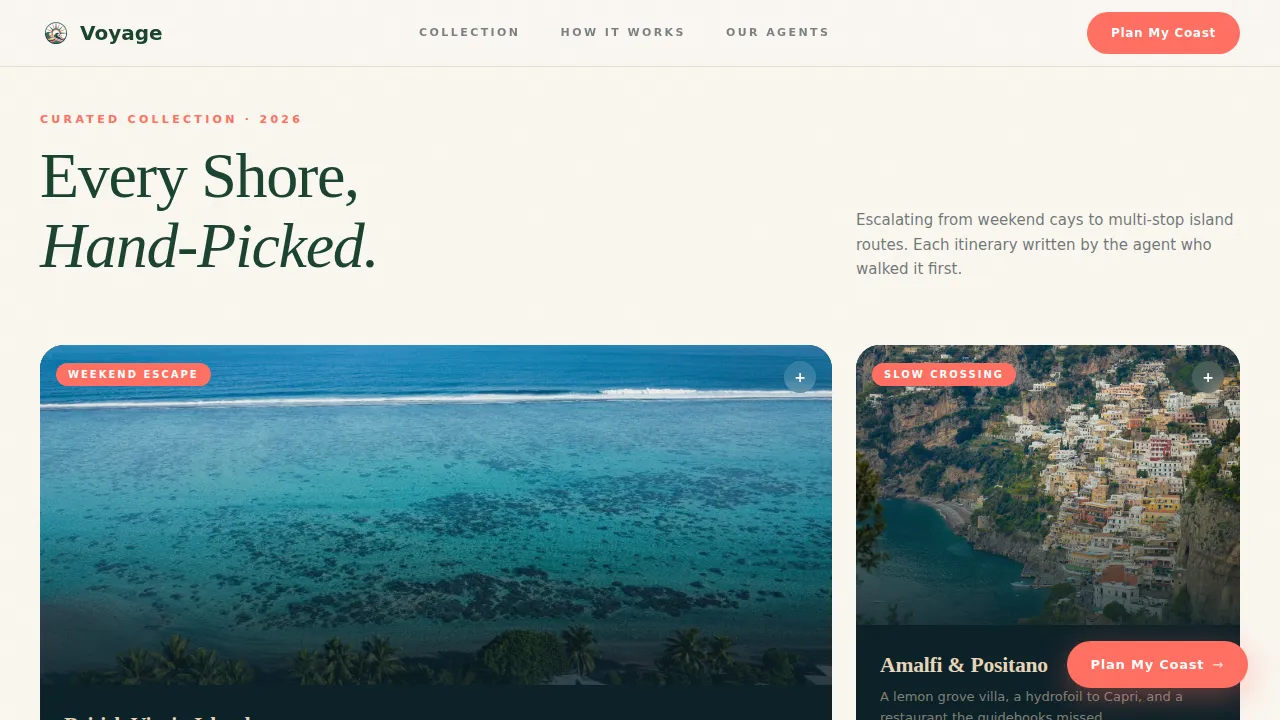Bespoke Adventure Itinerary Landing Page Template