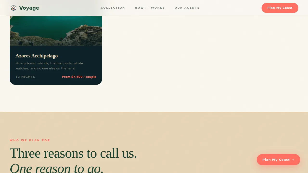 Bespoke Adventure Itinerary Landing Page Template