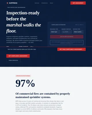 Fire Safety & Prevention Cost Calculator Website Template