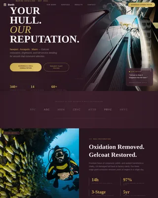 Berth - Premium Hull Detailing Landing Page Template