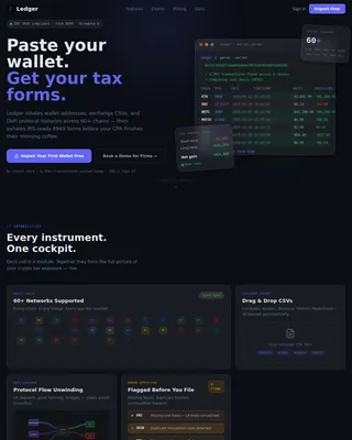 Ledger - IRS-Ready Crypto Tax Software Landing Page Template