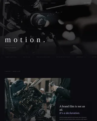 Cinema — Cinematic Videographer Atelier Portfolio Landing Page Template